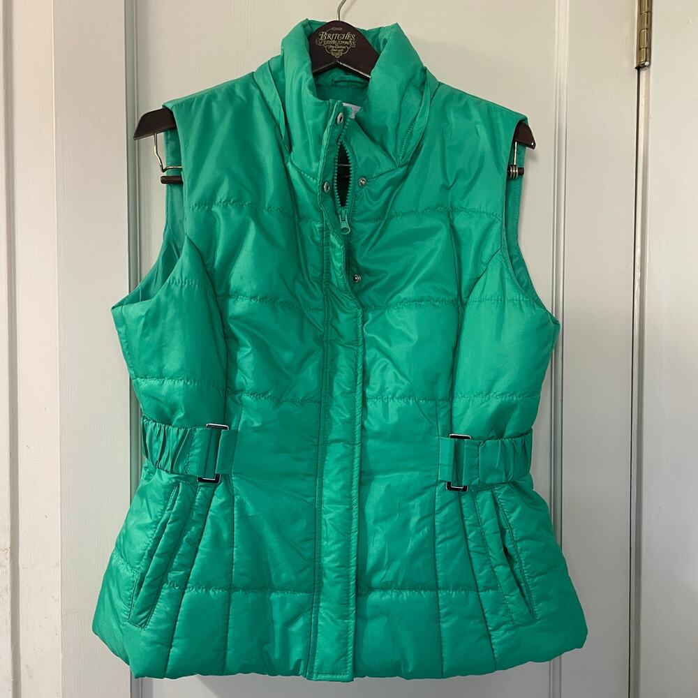 NY&Co. Puffer Vest Green Size Large Buckle Sides - Picture 2 of 7